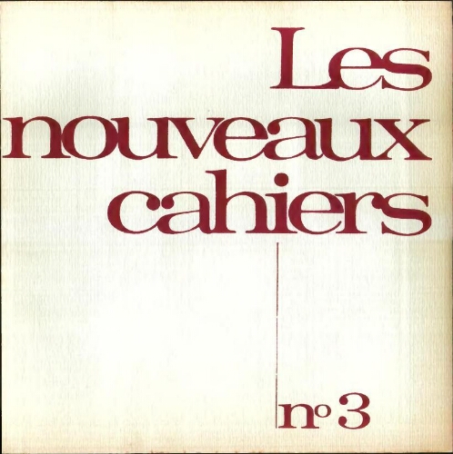Les Nouveaux Cahiers N°003 (Sep. - Nov. 1965)